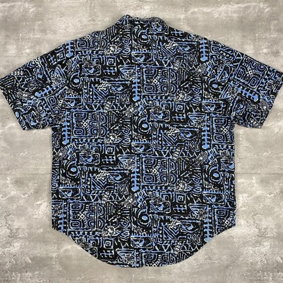 Vintage 90s QUICKSILVER BUTTON UP SHIRT MENS SURF NEON FUNKY AOP ABSTRACT - Picture 6 of 8